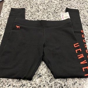 NWT XS Victoria’s Secret PINK leggings Denver broncos logo NFL